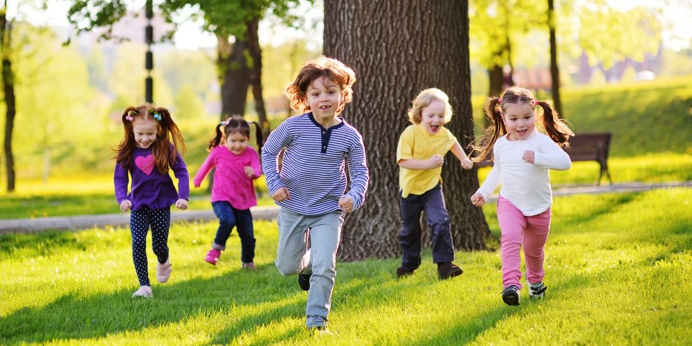 Children Running in a Park